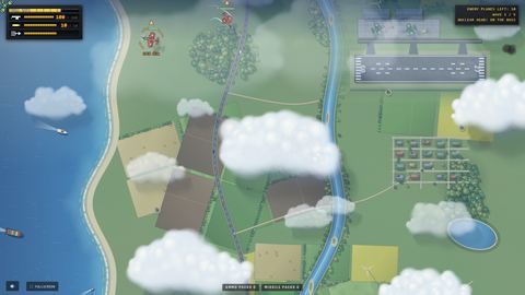Mission 3: a fighter jet over farmland and clouds