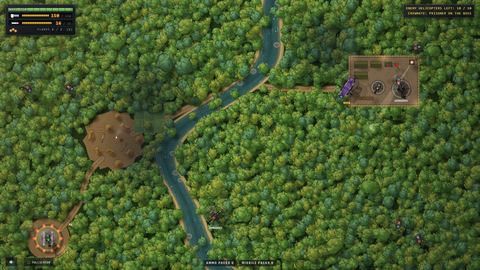 Mission 8: an attack helicopter over jungle and a river
